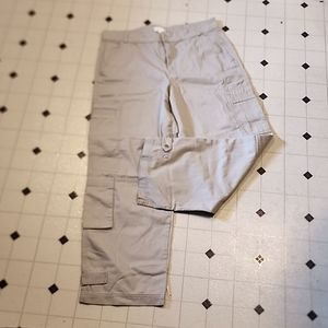 Utility Wide Leg Pants - Beige/Bone Color